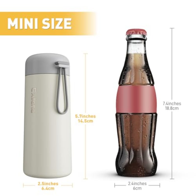 8 oz Water Bottles Made of 304 Stainless Steel, Small Water Bottles Double Wall Vacuum Insulation for HotandCold Drinks, Water Bottle Purse with Carry Handle - 100% Leakproof - Image 2
