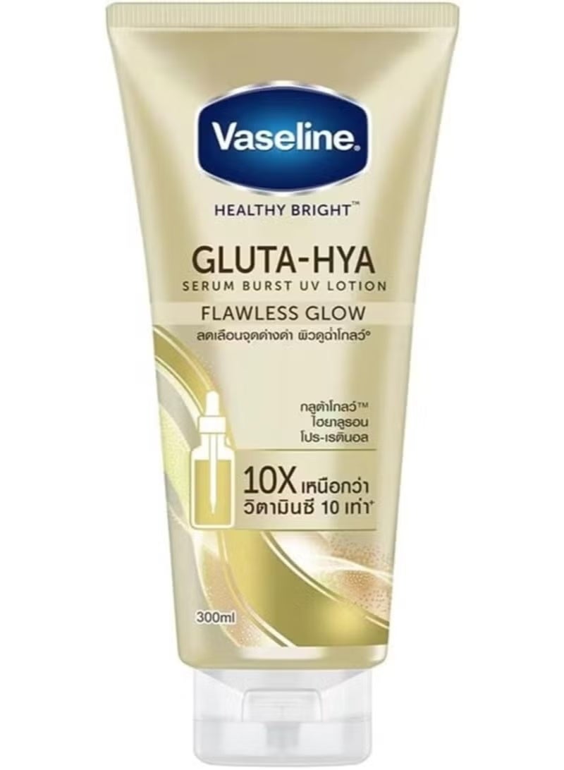 Vaseline® Gluta-Hya Flawless Glow Serum Burst Lotion – 300ml | Brightening & Hydrating Body Lotion with Glutathione & Hyaluronic Acid for Even-Toned, Radiant Skin | Fast Absorbing & Non-Greasy Formula - Image 1