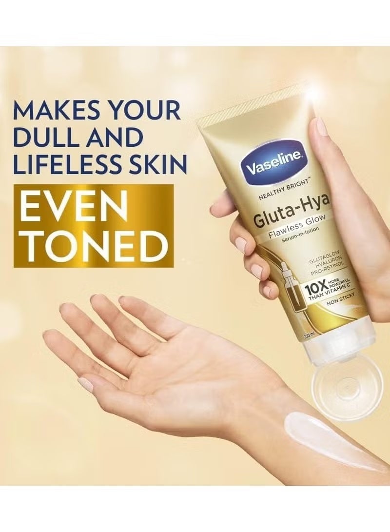 Vaseline® Gluta-Hya Flawless Glow Serum Burst Lotion – 300ml | Brightening & Hydrating Body Lotion with Glutathione & Hyaluronic Acid for Even-Toned, Radiant Skin | Fast Absorbing & Non-Greasy Formula - Image 4