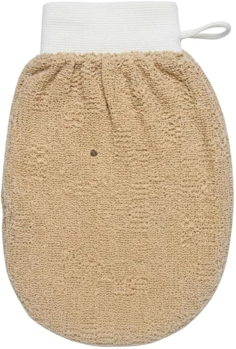 Deep Exfoliating Body Glove, Natural Beige Color, Durable Fabric, Suitable for All Skin Types, with Hanging Loop by Dollar Housewares Import