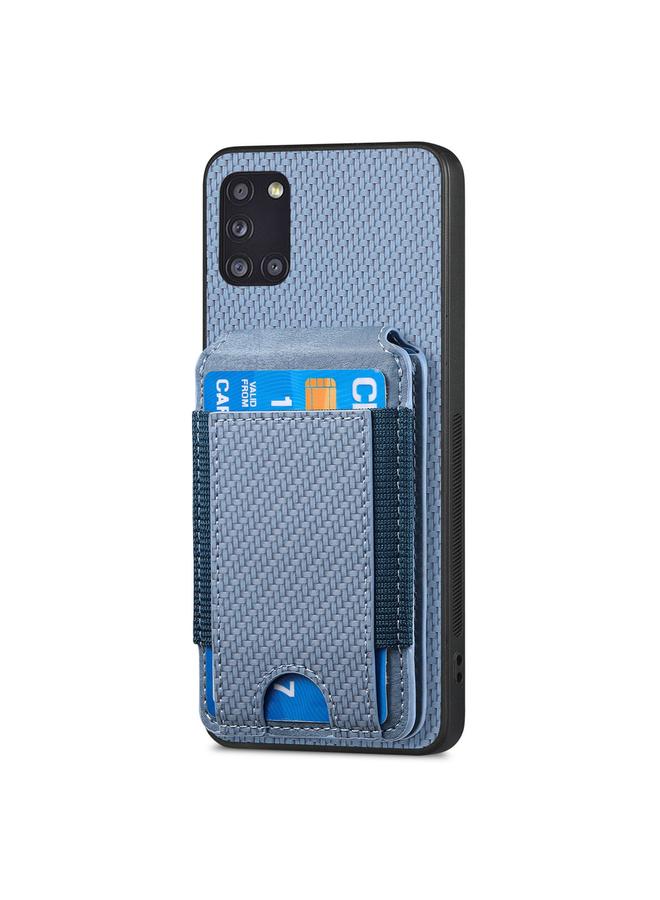 اس-توب جراب لهاتف Samsung Galaxy A31 من ألياف الكربون مع حامل محفظة عمودي قابل للطي - Image 2