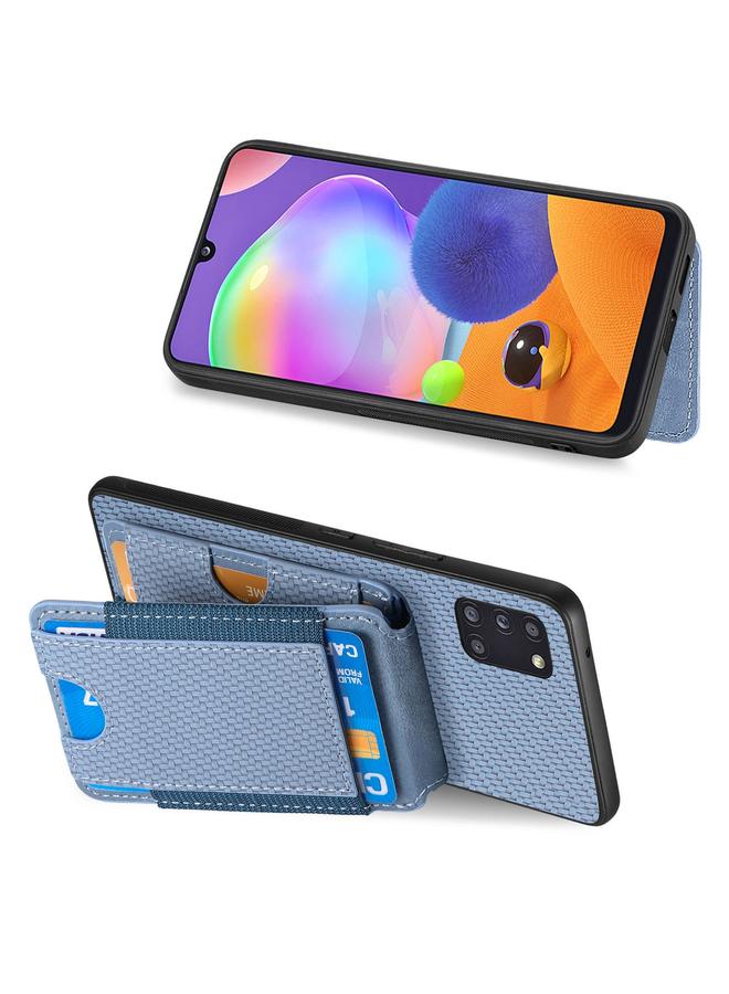 اس-توب جراب لهاتف Samsung Galaxy A31 من ألياف الكربون مع حامل محفظة عمودي قابل للطي - Image 5