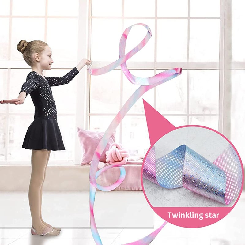 HASTHIP ® 2-Pack Sports Ribbons with Sticks, Dance Belts with Bar Kids 2m, Rhythmic Gymnastics Belts, Dance Gymnastics Belts, Dance Belts, Rainbow Swing Belts, Spin Belts, Kids Gymnastics Belts - Image 5