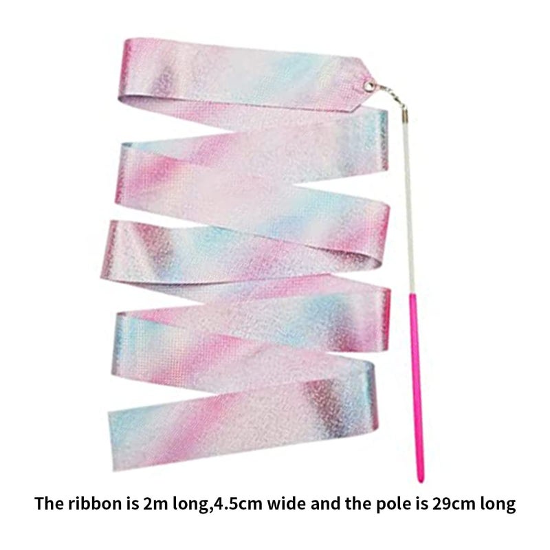 HASTHIP ® 2-Pack Sports Ribbons with Sticks, Dance Belts with Bar Kids 2m, Rhythmic Gymnastics Belts, Dance Gymnastics Belts, Dance Belts, Rainbow Swing Belts, Spin Belts, Kids Gymnastics Belts - Image 2