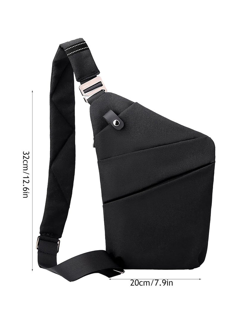 GGOOT Sling Crossbody Bag for Men | Sling Bag Crossbody Chest Bag Chest Sling Backpack | Portable Large Capacity Sling Crossbody Chest Bag for Travel Hiking Daily Use  - Image 4