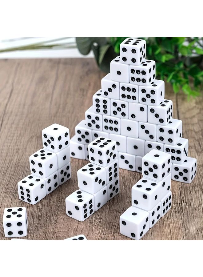 50 قطعة من مجموعة النرد البيضاء ذات 6 جوانب مقاس 10 مم لألعاب DND و MTG وحفلات هالوين هدايا - Image 4