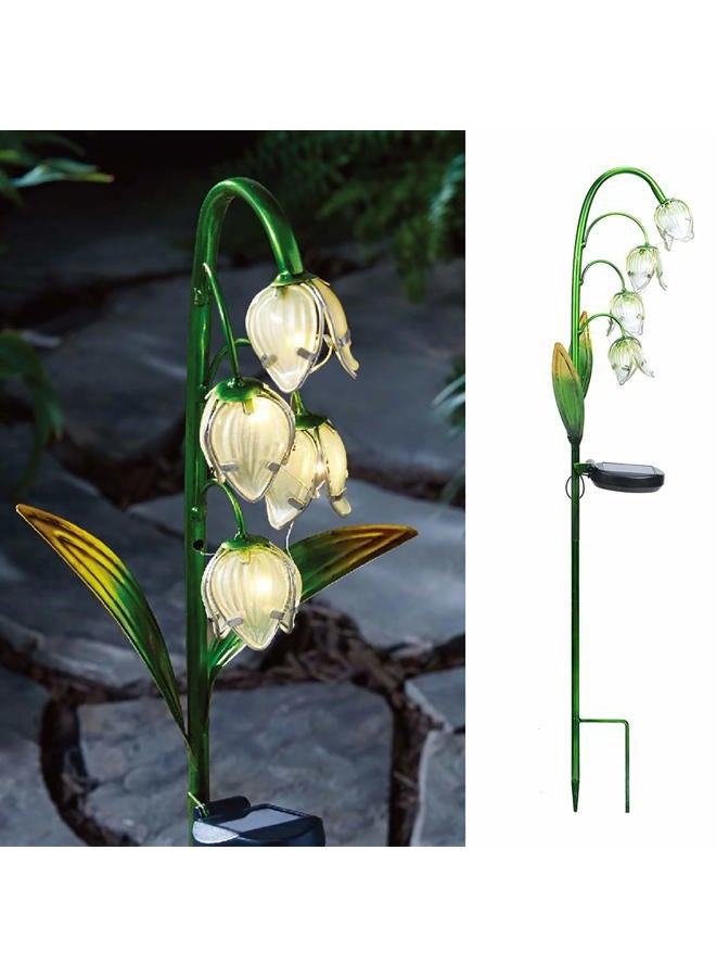 VCUTEKA Solar Garden Decor Stake Outdoor Light Glass Flower Stake for Yard Lawn Decor Backyard Decorations - Image 1