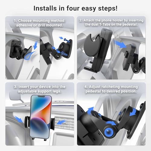ARKON Mounts - Adhesive Truck & Car Phone Holder | Secure Grip | Versatile Compatibility | Easy Installation | Phone Holder For Car | For iPhone, Samsung, Google, Huawei, Nokia, other Smartphones - Image 4