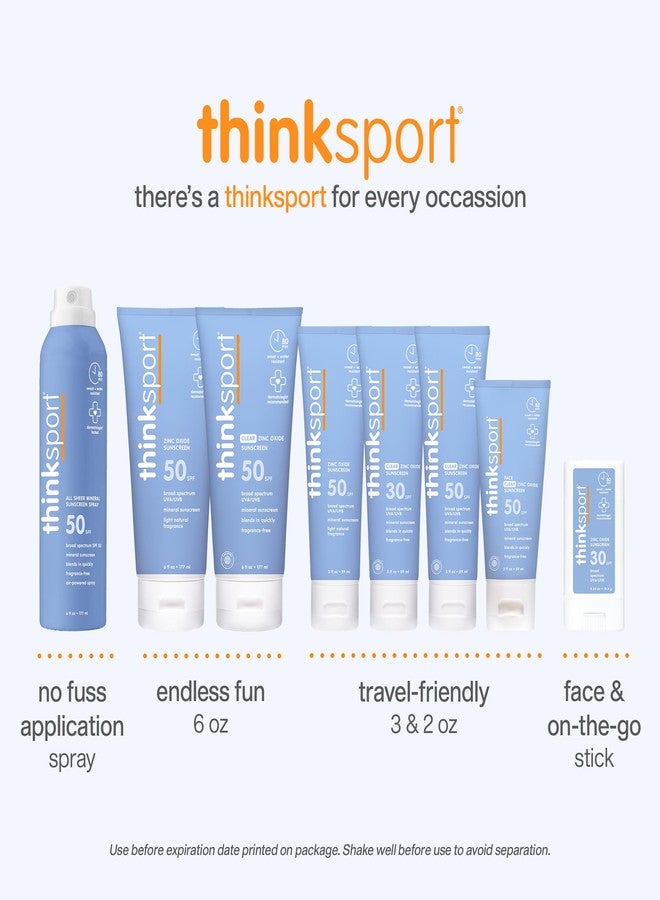ثينك واقي الشمس الرياضي Thinksport SPF 30 مع أكسيد الزنك، 0.64 أونصة - واقي شمس آمن وطبيعي ومقاوم للماء - حماية معدنية من أشعة UVA/UVB - واقي شمس آمن للشعاب المرجانية - Image 4