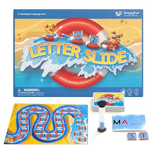 SimplyFun Letter Slide Enhance Vocabulary and Language Skills with This Educational Game Focused on Spelling Consonants Vowels Fun for 24 Players Ages 7 Up - Image 1