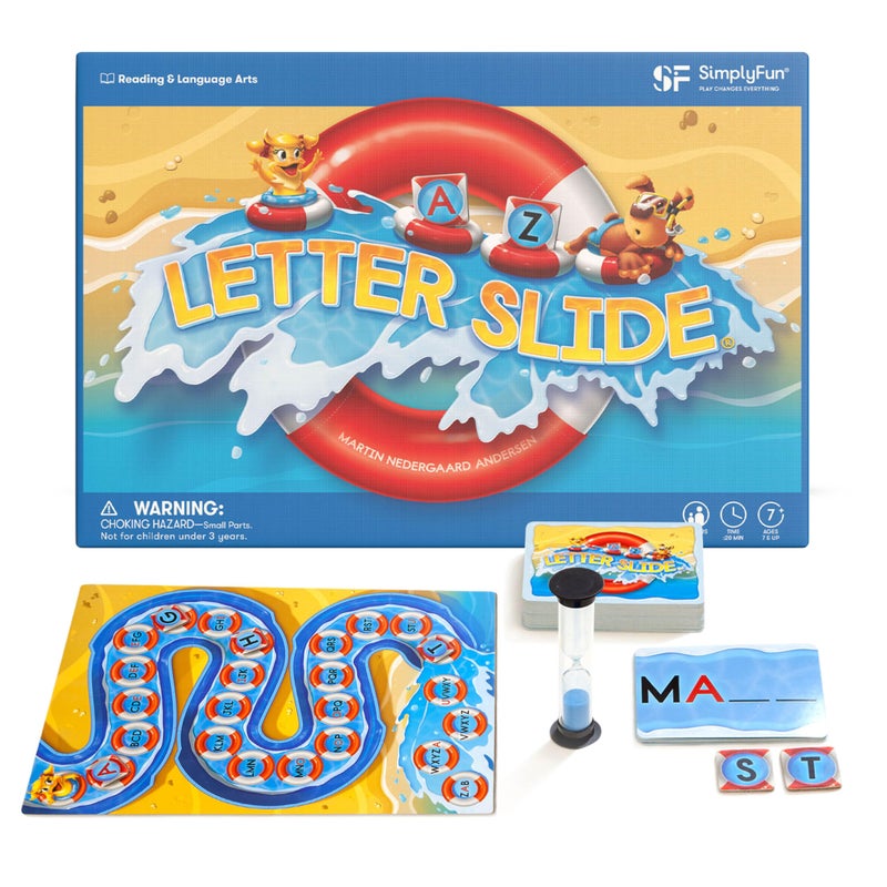 SimplyFun Letter Slide Enhance Vocabulary and Language Skills with This Educational Game Focused on Spelling Consonants Vowels Fun for 24 Players Ages 7 Up - Image 3