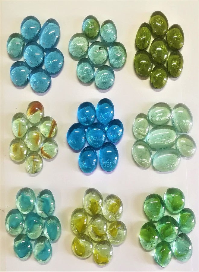 OMI Transparent Glass Pebbles Mixed 9 Color Round 400g (Approx 50 Pieces) - Image 1