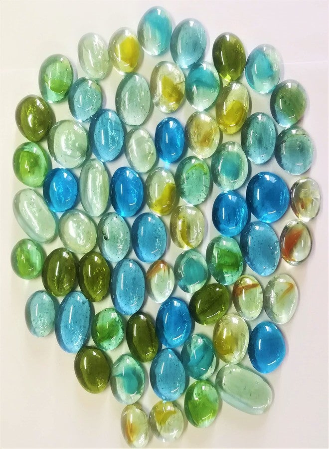 OMI Transparent Glass Pebbles Mixed 9 Color Round 400g (Approx 50 Pieces) - Image 2