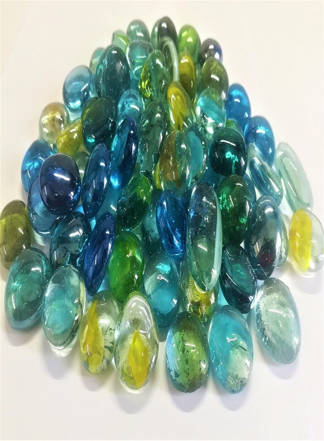 OMI Transparent Glass Pebbles Mixed 9 Color Round 400g (Approx 50 Pieces) - Image 3