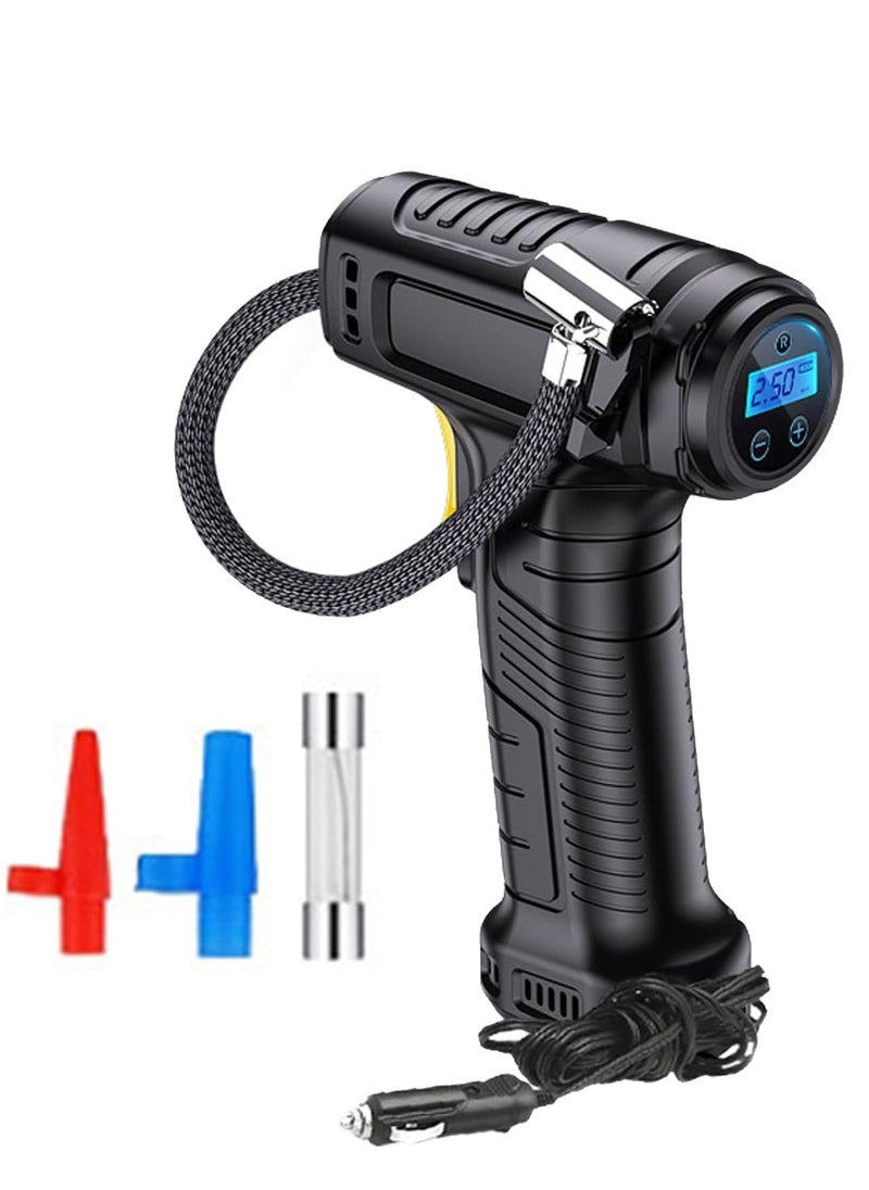 SMARTX Digital Mini Car Tyre Inflator Air Compressor with Auto Stop and LED Light 12V Fast Portable Air Pump for Car Bicycle Motorcycle Ball Air Mattress  - Image 1