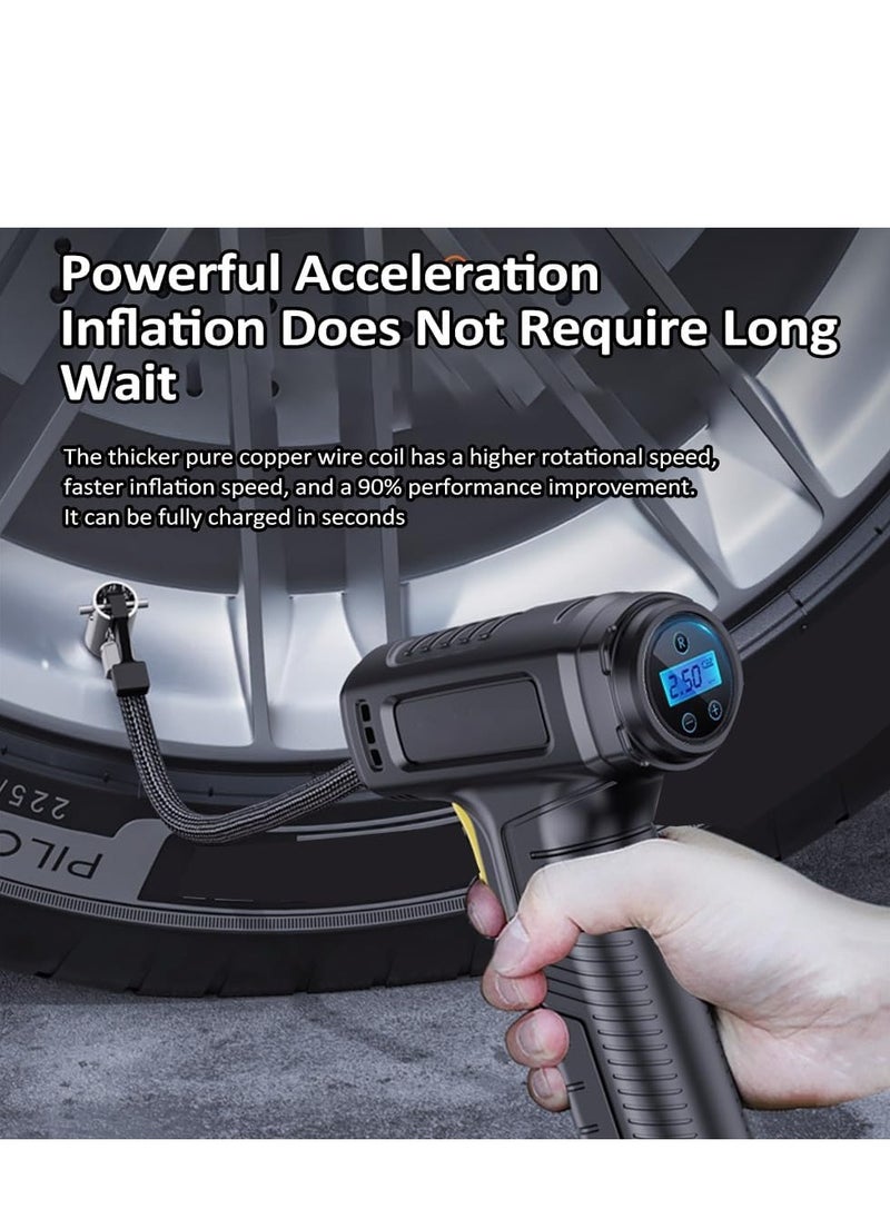 SMARTX Digital Mini Car Tyre Inflator Air Compressor with Auto Stop and LED Light 12V Fast Portable Air Pump for Car Bicycle Motorcycle Ball Air Mattress  - Image 4
