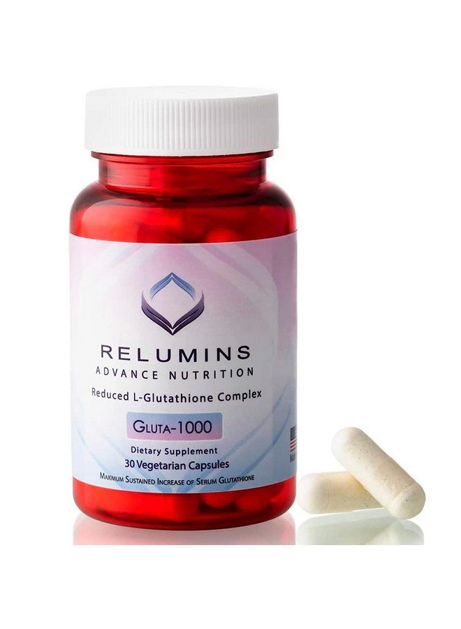 Relumins Advance Nutrition Gluta 1000 - Reduced L-Glutathione, Alpha Lipoic Acid & Rose HIPS - Antioxidant Support for Skin & Overall Wellness - 30 Veg Capsules (15-Day Supply) - Image 1