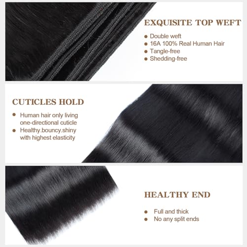 ROYAL IMPRESSION 16A Straight Bundles Human Hair 20 22 24 26 400g 100 Real Human Hair 3X Longer Lifespan 100 Unprocessed Brazilian Virgin Hair Straight Human Hair Weave Bundles Natural Color - Image 5