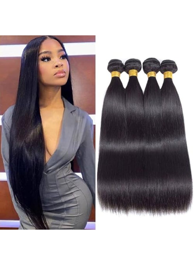 ROYAL IMPRESSION 16A Straight Bundles Human Hair 20 22 24 26 400g 100 Real Human Hair 3X Longer Lifespan 100 Unprocessed Brazilian Virgin Hair Straight Human Hair Weave Bundles Natural Color - Image 1
