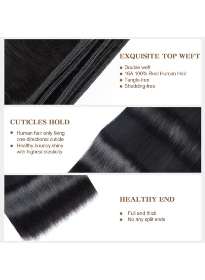 ROYAL IMPRESSION 16A Straight Bundles Human Hair 20 22 24 26 400g 100 Real Human Hair 3X Longer Lifespan 100 Unprocessed Brazilian Virgin Hair Straight Human Hair Weave Bundles Natural Color - Image 4