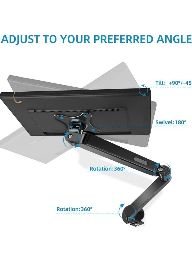 SUPER SO Single Monitor Desk Mount, Adjustable Gas Spring Monitor Arm Support Max 32 Inch, 2-10Kg Screen, Computer Monitors Stand Holder with Clamp/Grommet Mounting Base  - Image 2