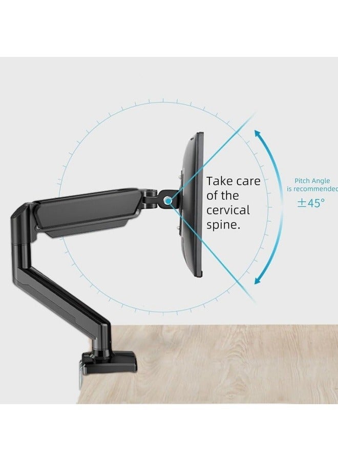SUPER SO Single Monitor Desk Mount, Adjustable Gas Spring Monitor Arm Support Max 32 Inch, 2-10Kg Screen, Computer Monitors Stand Holder with Clamp/Grommet Mounting Base  - Image 4