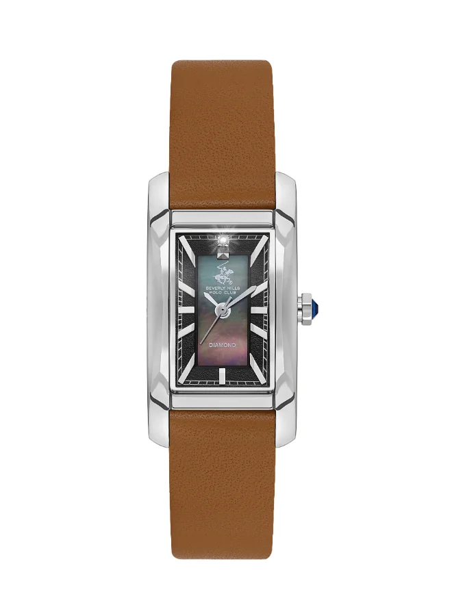 بيفرلي هيلز بولو كلوب Polo Club Women's Watch, Analog Display and Leather Strap - BP3613C.325, Brown