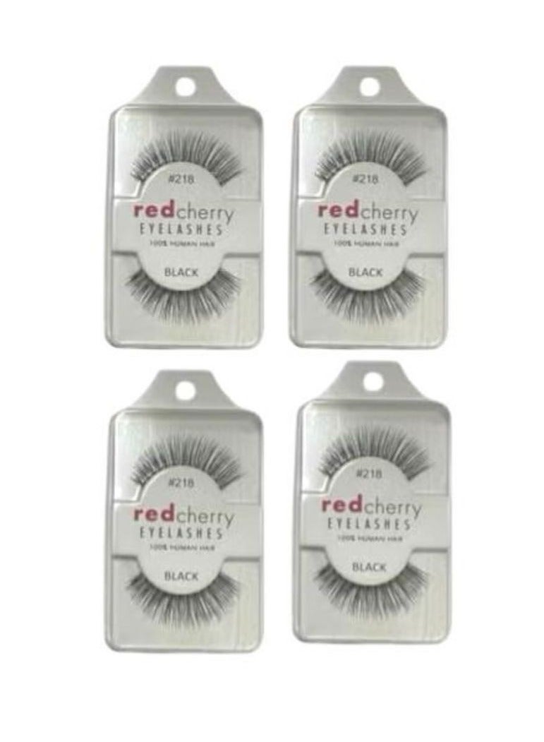 Red Cherry Eyelashes 218 # (Pack of 4 Pairs) - Image 1