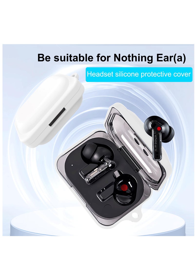 Silicone Case For Nothing Ear (A) Protective Cover with Carabiner (Black) - Image 4