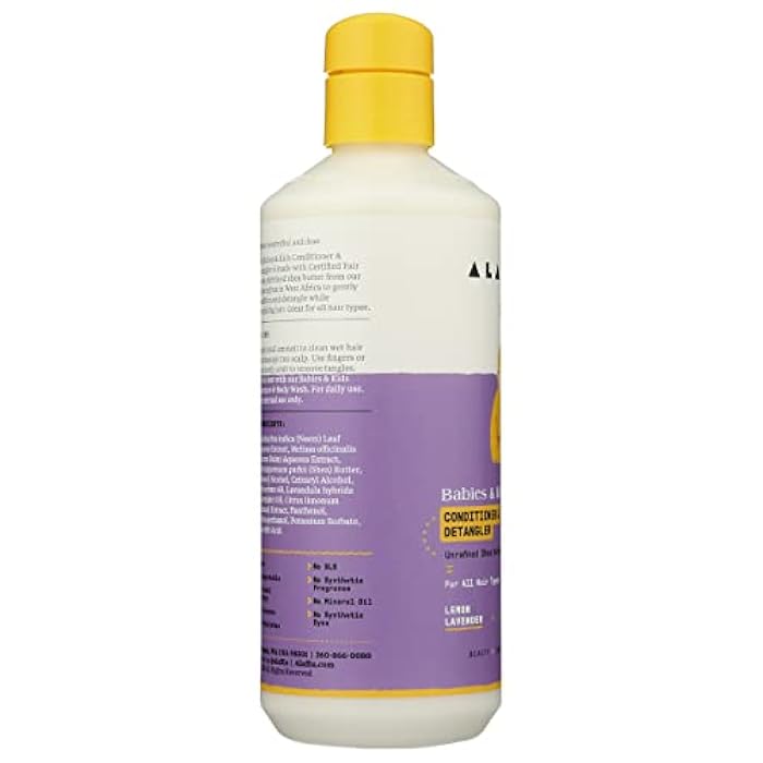 Alaffia Kids Conditioner and Detangler, Lemon Lavender, Suitable for All Hair Types, Cruelty Free, No Parabens, Vegan, 16 Fluid Ounce (Pack of 1) - Image 3