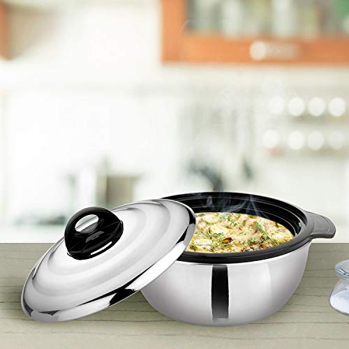 ASIAN Plastowares - Bright Star Galaxy Stainless Steel Casserole with Lid for Kitchen 1200 ml | Ideal for Serving, Gifts for Diwali & Housewarming | Hot Box for Roti & Chapati | Casserole for Kitchen - Image 4