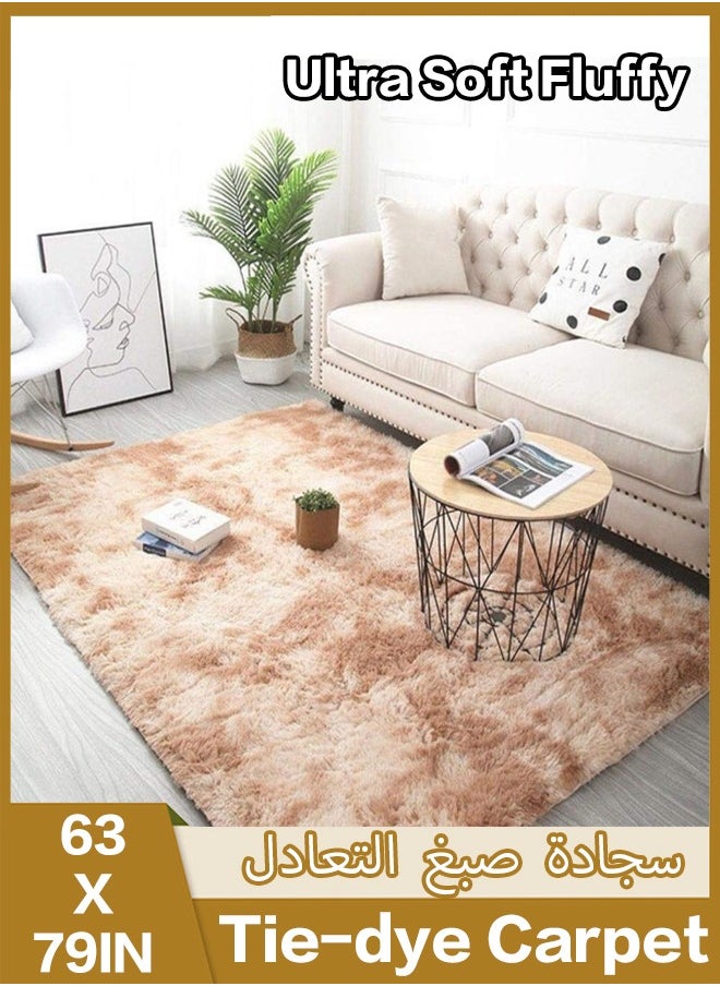 ماركة غير محددة - تغيير تدريجي التعادل صبغ السجاد ، سميكة لينة ومريحة ، قابل للغسل دون يتلاشى ، السجاد الداخلي المنزلية ، ومقاومة الأوساخ وعدم الانزلاق ، ومناسبة للأطفال للفة واللعب （ 120 * 160CM ، الجمل ） - Image 1