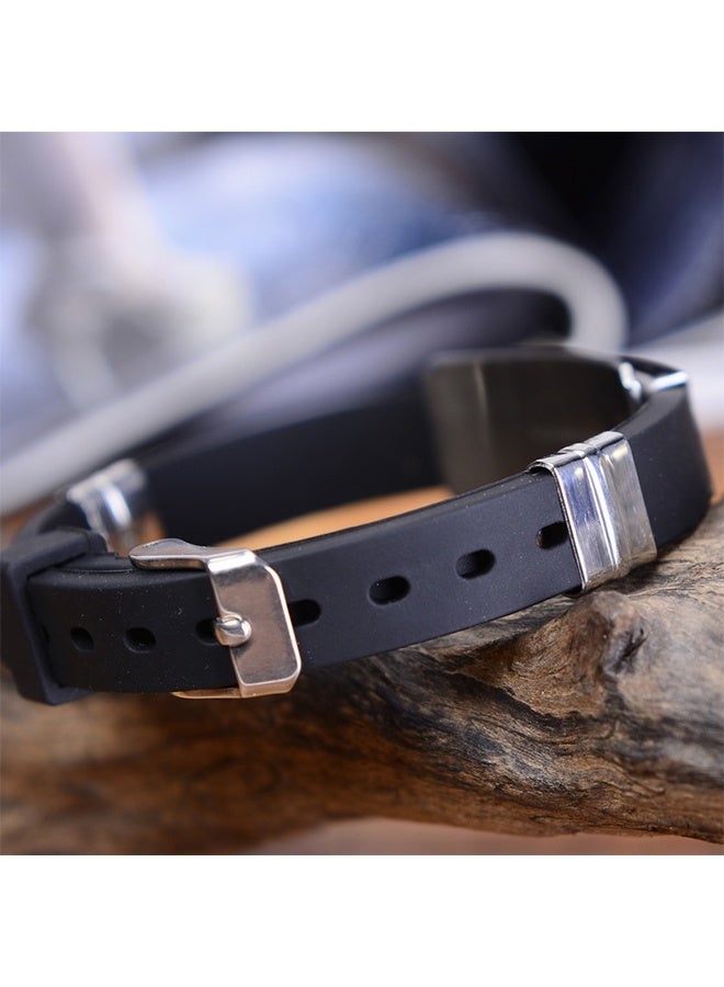 Men's Adjustable Bracelet Silicone Wrap Bracelet Stainless Steel Cuff Bracelet, Light Weight And Comfortable, Stylish And Elegant, Can Adjust The Wrap Bracelet To Fit The Width Of Wrist - Image 5