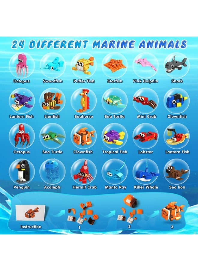Hogokids 24 Pack Party Favors For Kids Building Set - 629Pcs Marine Animals Building Blocks Toy For Goodie Bag Stuffers Classroom Prizes, Valentines Day Easter Birthday Gift For Boys Girls Ages 6-12  - Image 5