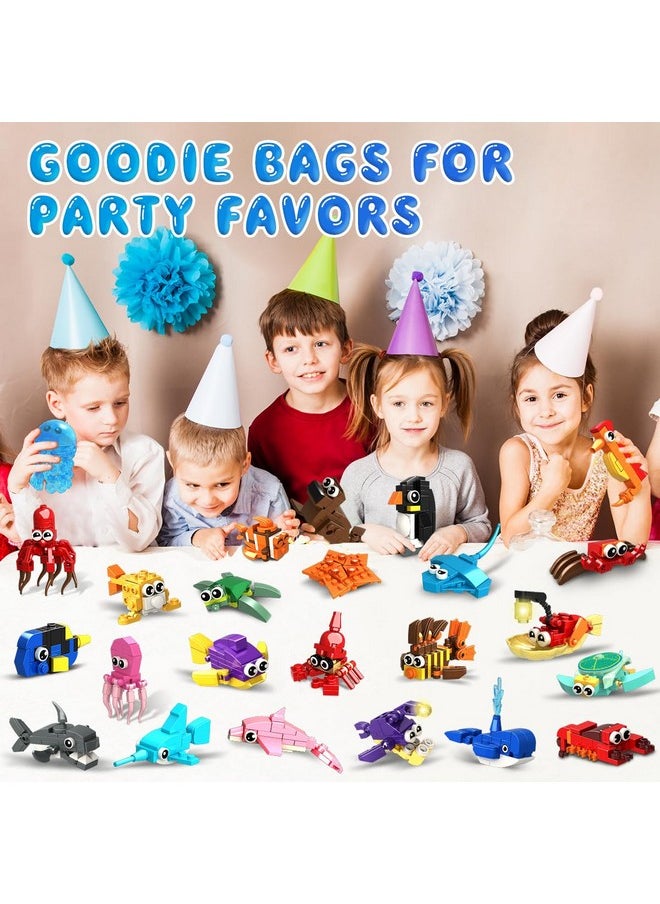Hogokids 24 Pack Party Favors For Kids Building Set - 629Pcs Marine Animals Building Blocks Toy For Goodie Bag Stuffers Classroom Prizes, Valentines Day Easter Birthday Gift For Boys Girls Ages 6-12  - Image 4