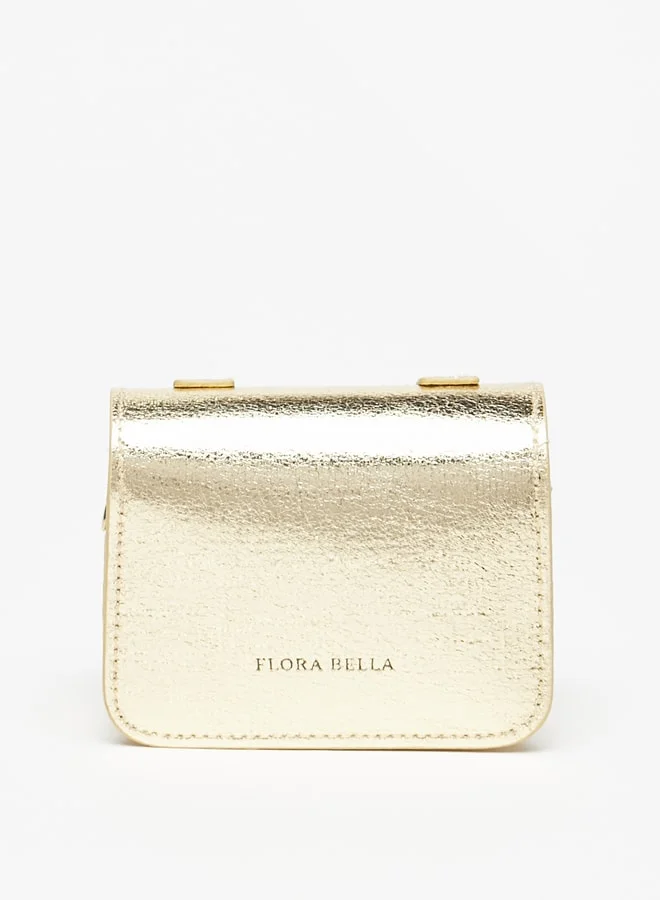 Flora Bella By Shoexpress Buckle Detail Crossbody Bag with Chain Strap and Magnetic Closure