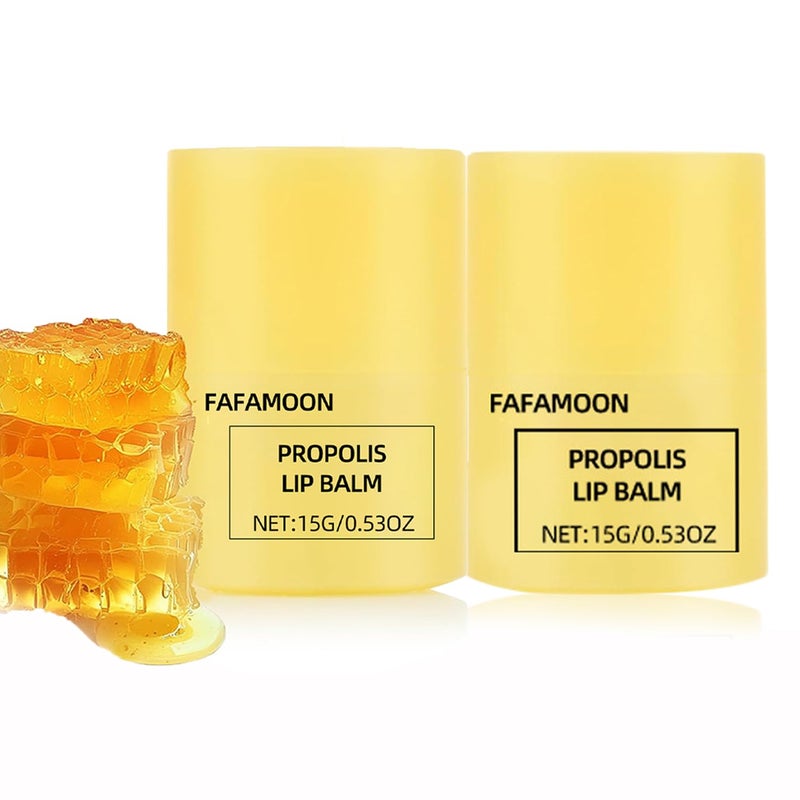 Dulele Honey Lip Butter Moisturizing Propolis Lip Balm Overnight Lip Mask Treatment Balm Hygienic Twist Dispenser Hydrating Sleeping Lip Mask for Chapped Dry Lips Care  Gentle Exfoliation2pcs