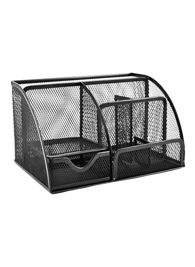 7-Compartment Multi-Function Stationery Storage Box Black - Image 1