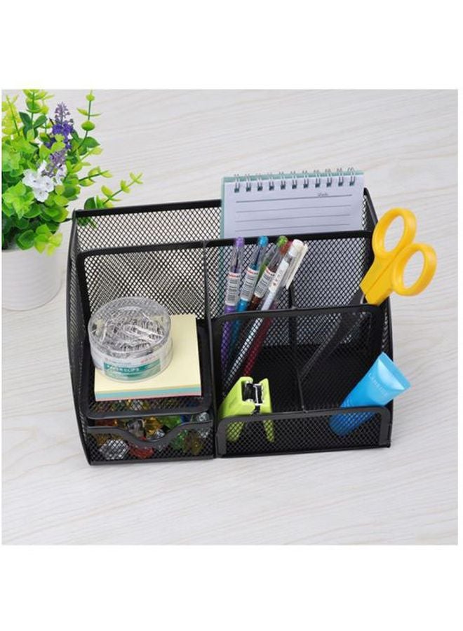 7-Compartment Multi-Function Stationery Storage Box Black - Image 2