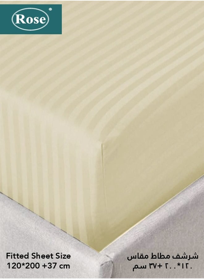 Rose ROSE Striped Luxury Hotel Comforter, Premium Microfiber, Set of 4 pieces, Soft Lightweight, Extra Twin size 260x170 cm, Beige  - Image 3