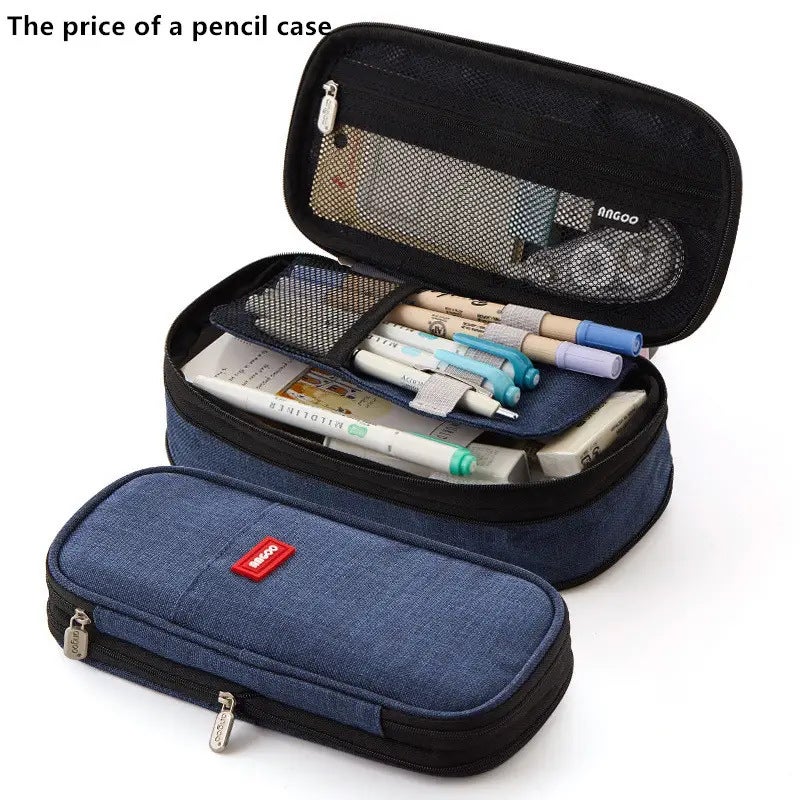 Korean Style Pencil Case Ins Japanese and Korean Style Macaron Color-matching Retractable Large Capacity Upgraded Pencil Case Stationery Case Foreign Trade pen ploughing inkstone field 