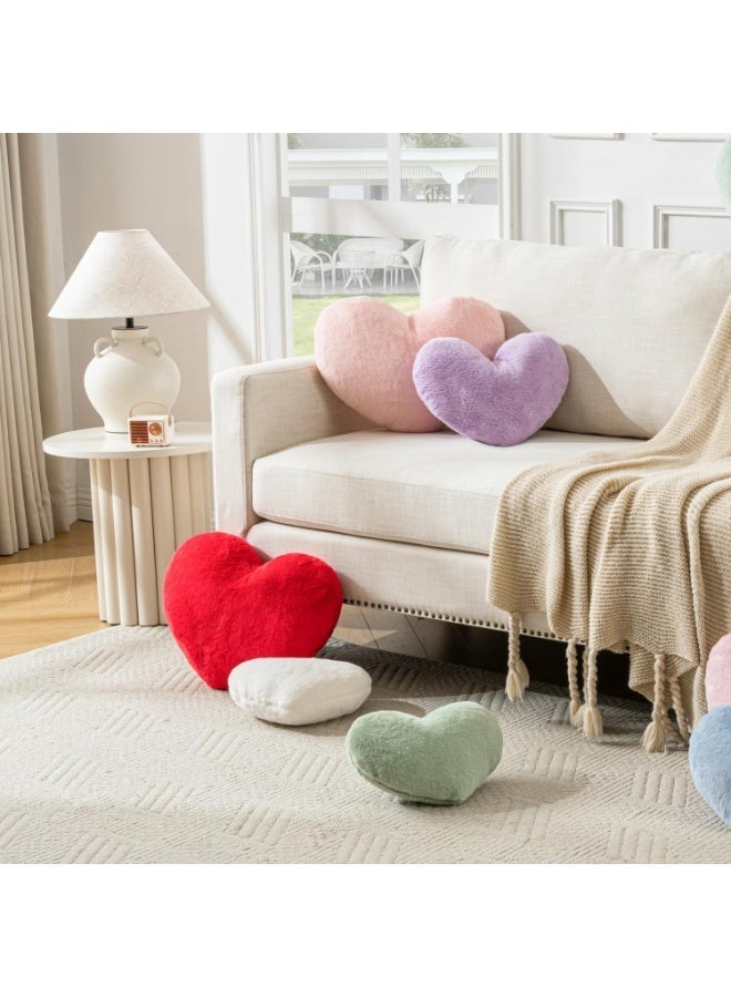 Heart Shaped Throw Pillows Super Soft Faux Rabbit Fur Heart Throw Pillow, Wedding Decor, Home Decoration - Image 5