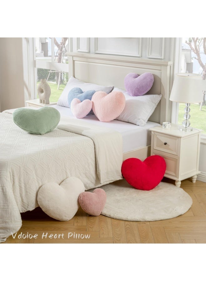 Heart Shaped Throw Pillows Super Soft Faux Rabbit Fur Heart Throw Pillow, Wedding Decor, Home Decoration - Image 2