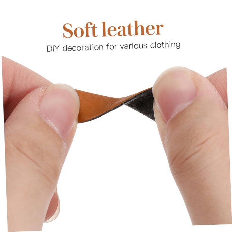 Stobok 200pcs Blank Leather Tags Indentation Labels for Clothing Hats Bags Wallets and Crafting Patches 4.5x1 2cm Black 2pcs - Image 5