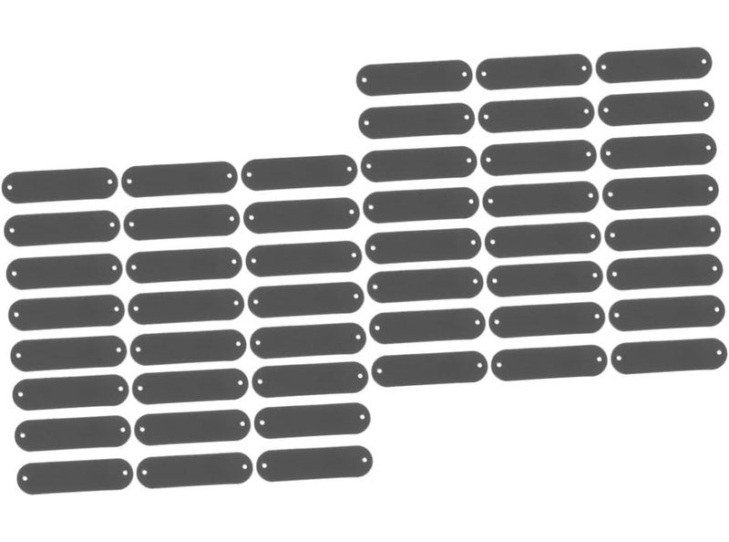 Stobok 200pcs Blank Leather Tags Indentation Labels for Clothing Hats Bags Wallets and Crafting Patches 4.5x1 2cm Black 2pcs - Image 1