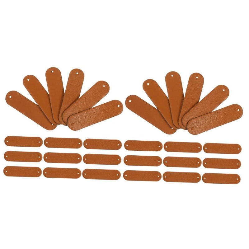 Stobok 200pcs Blank Leather Tags Indentation Labels for Clothing Hats Bags Wallets and Crafting Patches 4.5x1 2cm Black 2pcs - Image 4