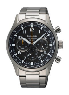 Chronograph Black Dial Stainless Steel Men's Watch SSB447P1