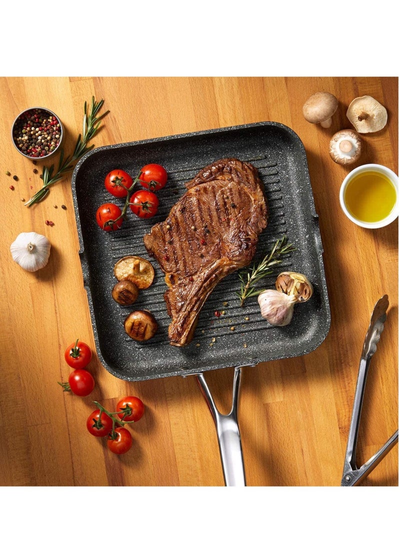 Starfrit The Rock Non-stick grill pan 26cm & griddle 28cm set  - 2 Pcs Set | Perfect For Inside & OutDoor Camping - Image 2