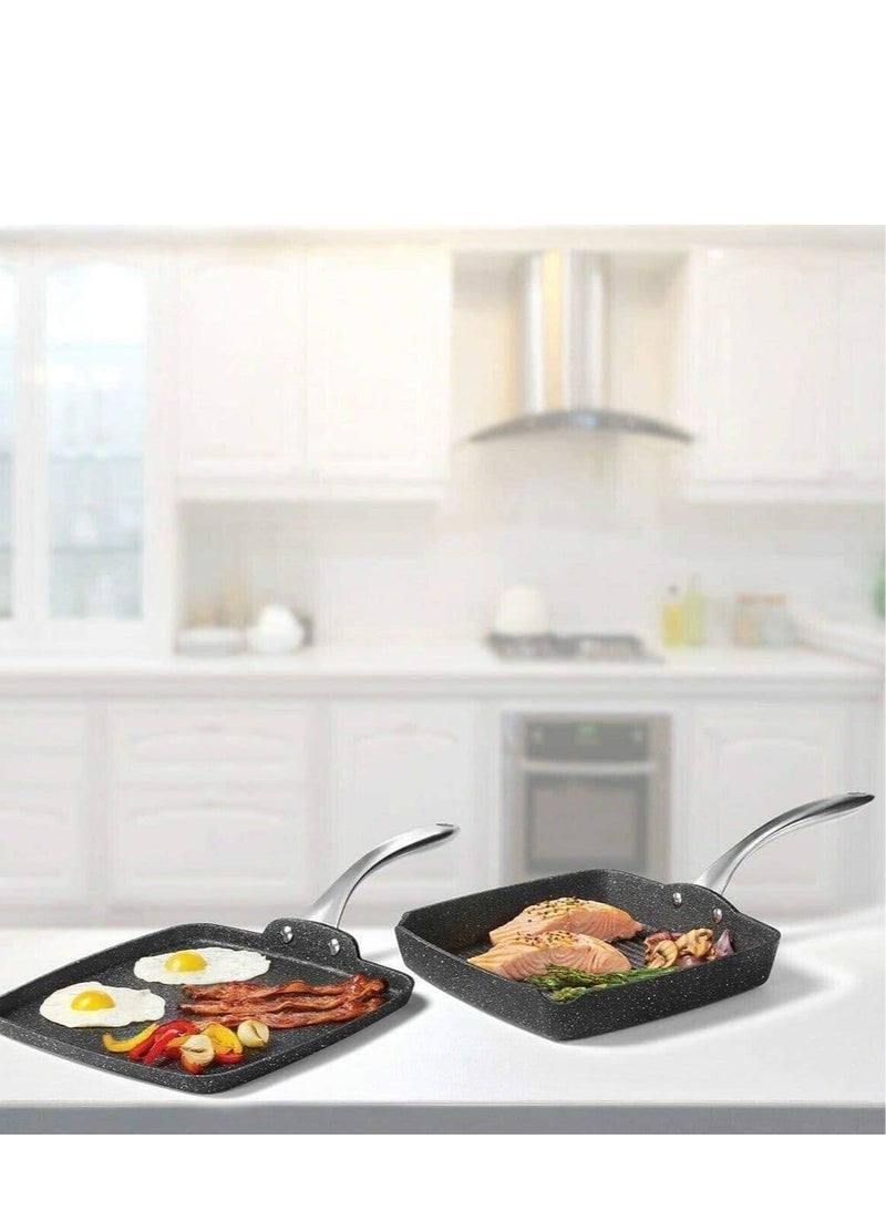 Starfrit The Rock Non-stick grill pan 26cm & griddle 28cm set  - 2 Pcs Set | Perfect For Inside & OutDoor Camping - Image 3