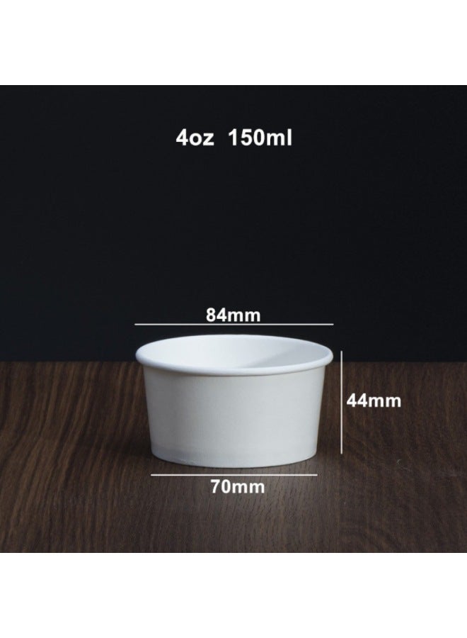 Ice Cream Cup Diy Stall Creative Disposable Ice Cream Paper Cup Ice Cream Cake Stall Commercial Yogurt Printing-Color:4oz 50 Pieces Without Cap-Capacity:Default Items - Image 1